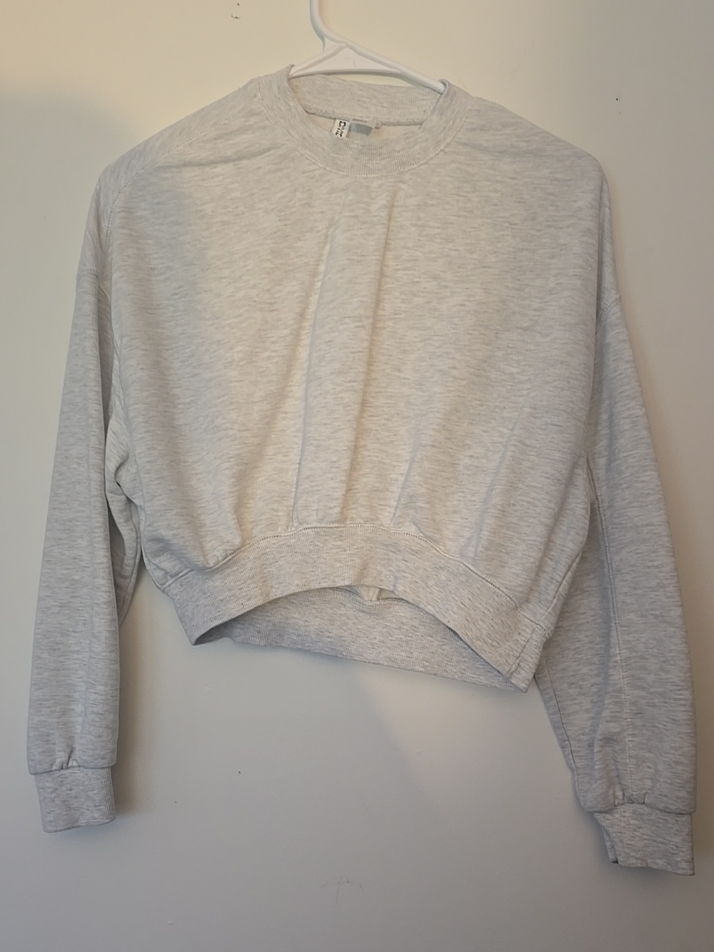 Divided Light Gray Cropped Crewneck Sweatshirt